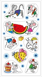 наклейка новогодняя мышки 080.754 /мирпоздр наклейка новогодняя мышки 080.754 /мирпоздр