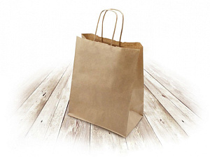 пакет из крафт-бумаги 35*15*45см  ориджинал, крученая ручка, 39133-113  фото