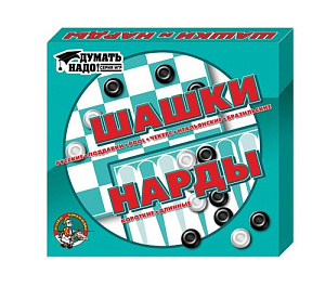 нарды+шашки 21*19см малые, пластик, 00104 /дескор
