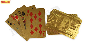 карты 54шт игральные золотые сияние золота пластик ин-5914 /miland