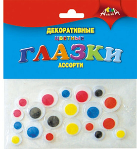 глазки декоративные цветные, ассорти, 20шт с2596-01 /апплика глазки декоративные цветные, ассорти, 20шт с2596-01 /апплика