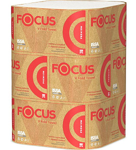 полотенца бум. 2-сл, zz (v-сложение) 200л, 20,5*23 н3 premium 34гр/м2 /focus