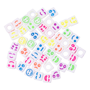 бусины пластиковые 6мм 50шт смайлики цветные abfb-01 №02 /hobbius бусины пластиковые 6мм 50шт смайлики цветные abfb-01 №02 /hobbius