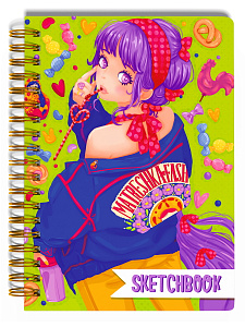 скетчбук а5 64л аниме. на стиле. 7бц, 120г, гребень 64-1589 /myart изображение скетчбук а5 64л аниме. на стиле. 7бц, 120г, гребень 64-1589 /myart
