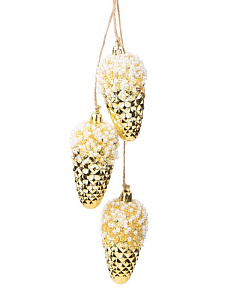 декор.укр три шишечки 27см пластик 88600 /феникспрезент