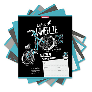 тетрадь 18л линейка bicycle rider 58391 /ek