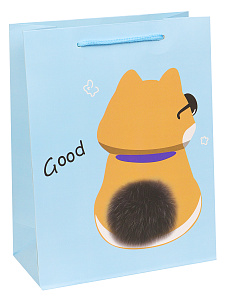 пакет бумажный 26*32*10 стильный котик, мат.ламин, ппк-1919 /dream cards фото