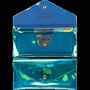 пенал-косметичка fashion blogger  плоская, голографический pvc 800мкм, на кнопке, карман, 7024133  /devente