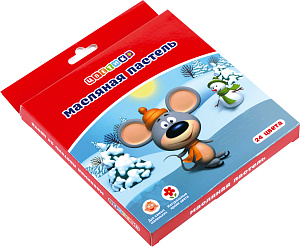 пастель масляная 24цв, к/к, 7041971 /цветик