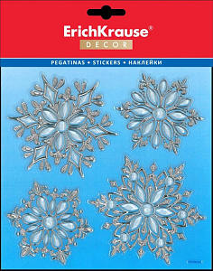 наклейки снежинки жемчужный снегопад 45727 /ек