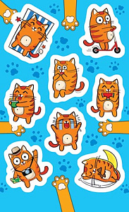 наклейки котик 98*159 0-11-334а /мир открыток наклейки котик 98*159 0-11-334а /мир открыток
