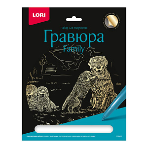 гравюра золотая family. собаки гр-645 /lori