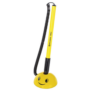 ручка 0.7/0.35 smile, на самоклеящейся подставке, желтый корпус, синяя 143376 /br