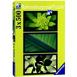 набор 3 пазлов 3*500 впечатления о природе. зеленый 162833 /ravensburger