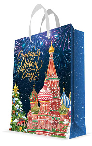 нг пакет бумажный 26*32,4*12,7 собор василия блаженного ламинация, 140г/м, 86242 /magictime