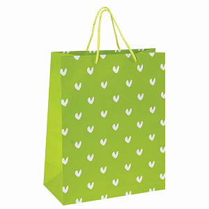 пакет подарочный ламинир. 26*12,7*32,4 "зеленый в галочку", 606603 /золотаясказка фото