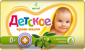 мыло туалетное 90г детское с маслом оливы, 6102 /весна
