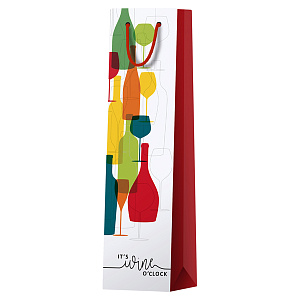 пакет бумажный бутылочный 12*36*8,5 it's wine o'clock, lb_46170 /artspace фото