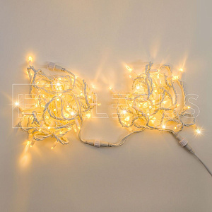 гирлянда (нить) aledus 10 м, белый провод, пвх, теплый белый, с мерцанием изображение гирлянда (нить) aledus 10 м, белый провод, пвх, теплый белый, с мерцанием