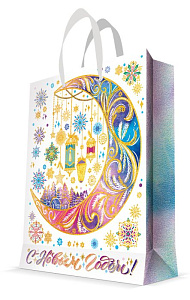 нг пакет бумажный 26*32,4*12,7 новогодняя луна ламинация, 140г/м, 86231 /magictime