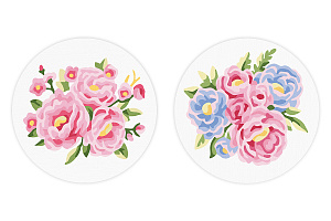 набор для раскрашивания по номерам на магните 2шт 9*9 нежность цветов pnbm-004 /фрея