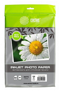 фотобумага a4 120г/м2 20л матовая для струйной печати cs-ma412020ed /cactus