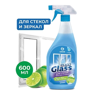 средство для мытья стекол 600мл, курок, голубая лагуна clean glass 125247 /grass