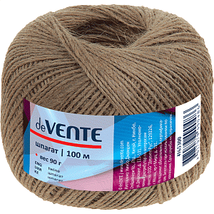 шпагат льнопеньковый джутовый полированный  упаковочный 100м, вес 90г  4165300 /devente