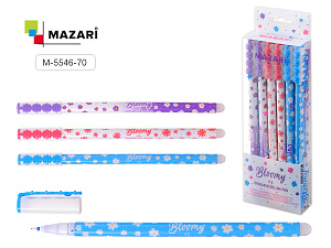 ручка гелевая синяя пиши-стирай bloomy пласт.корпус м-5546-70 /mazari изображение ручка гелевая синяя пиши-стирай bloomy пласт.корпус м-5546-70 /mazari