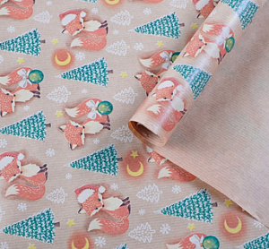 бумага упаковочная 07*1м лисичка крафт кб-4800 /miland