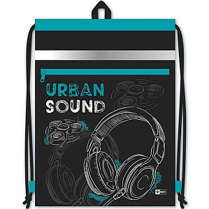 мешок для обуви 1отд. + карман  на молнии, 36*48см, полиэстер,  светоотражатели, 51613, 46301 /фен