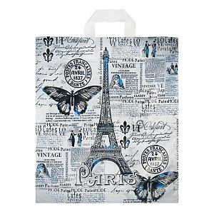 пакет с ручками, петля 38*42, парижский день (40мк) /инт изображение пакет с ручками, петля 38*42, парижский день (40мк) /инт фото